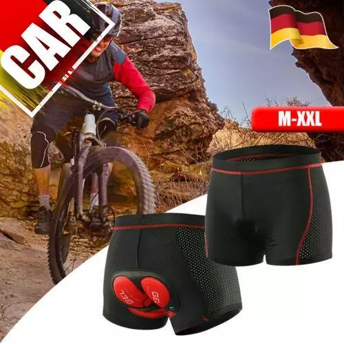 5D Gel Fahrradhose Radunterhose Sitzpolster Herren Damen Pants Kurze Unterwäsche