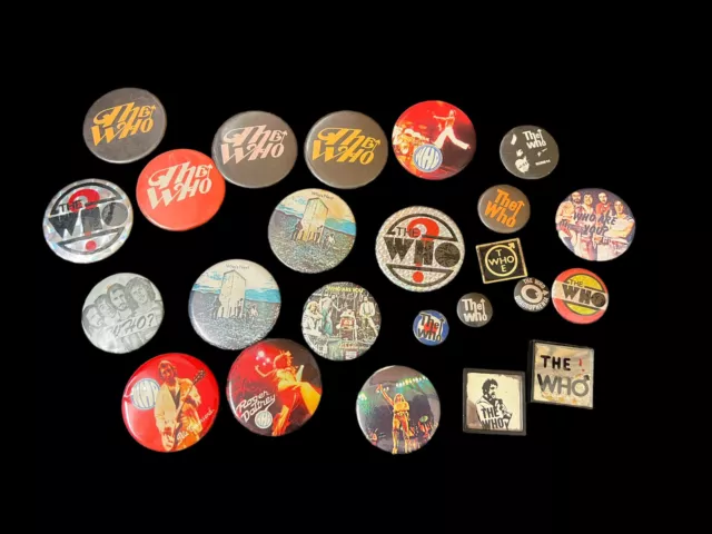 24 Job Lot Collection Of Original The Who Pin Button Badges Vintage Rock