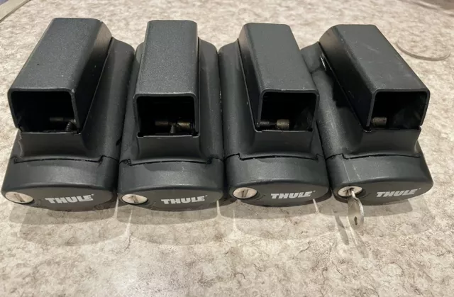 Thule 450 Crossroad Roof Rack Towers for Square Bars w/ Locks+Key - Set of 4