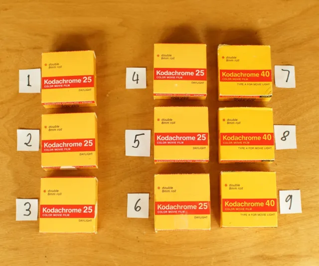 Kodachrome 25, 40 Movie Film Cartridge Double 8mm Movie Cameras Sealed Expired 8