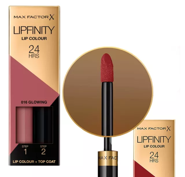 Max Factor Lipfinity Lip Colour + Top Coat 2Step Lip Tint Lipstick Angelic Spicy