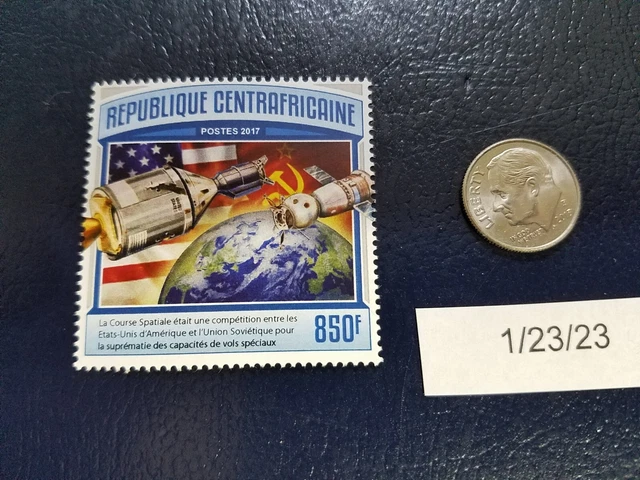 The Space Race USA vs Soviet Union 2017 Republique Centrafricaine Stamp