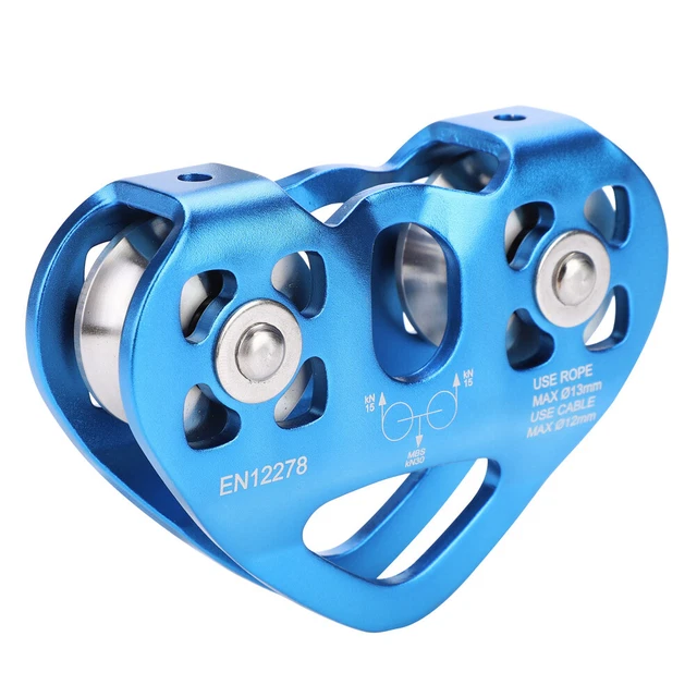 30KN Dual Pulley Zip Line Cable Trolley Rock Climbing Equipment