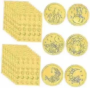 540 Pieces Gold Wax Seals Stickers Embossed Envelope Seal Stickers Gold Foil