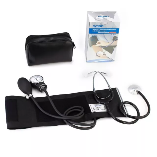 Scian Aneroid Sphygmomanometer Stethoscope BP Kit Manual Blood Pressure Monitor
