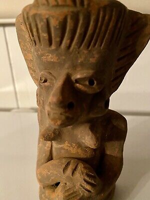 Pre-Columbian Zapotec Figural Urn Pottery Female Figural 5.5”H 10