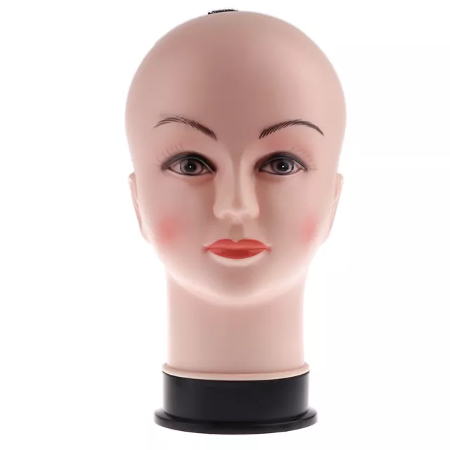 PVC Female Bald Mannequin Head Model Wig Making Hat Glasses Display Stand