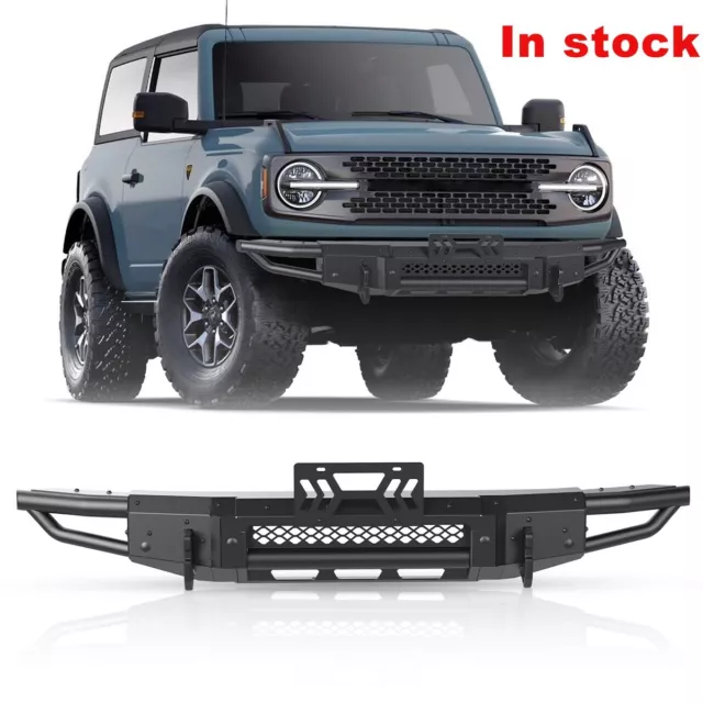 FULLWIDTH STEEL FOR 20212024 Ford Bronco Front Bumper PowderCoated