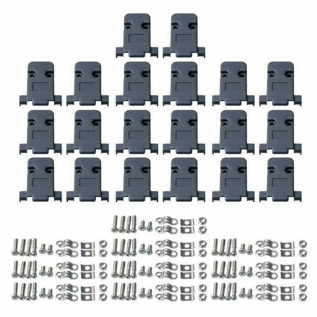 10pcs Grigio DB9 Pin Femminile Maschio D-Sub Spina Saldatura Connettore Seriale