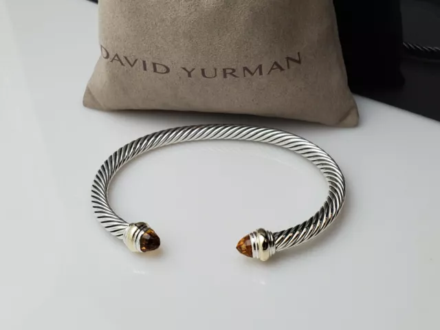 David Yurman Cable Classic Bracelet with Citrine and 14K Gold, 5mm Size S