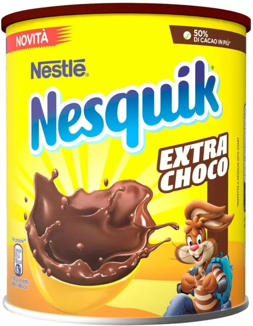 Nestlé' Nesquik Extra Choco Cacao Soluble Chocolat Lait Déjeuner Pot