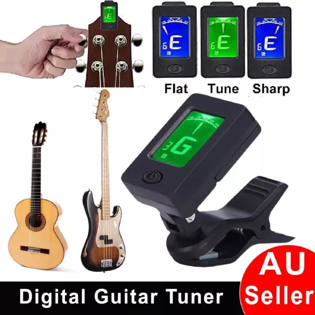 Digital Guitar Tuner Violin Ukelele Bass Tuner Multifunction LCD Electronic Clip