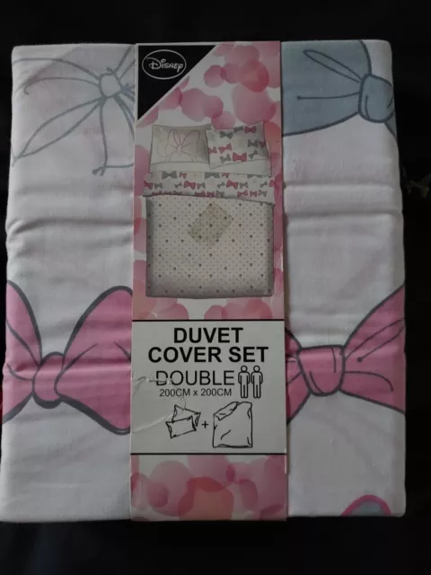 Primark Disney Minnie Mouse Bows Reversible Double Duvet Set Rare