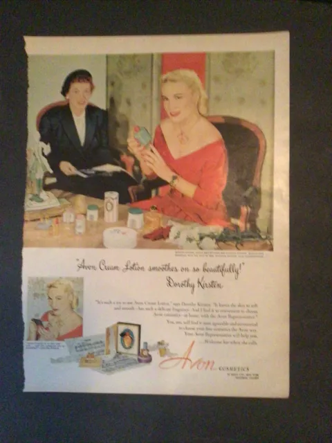Dorothy Kirsten Avon Cosmetics Ad Clipping Original Vintage Magazine Print