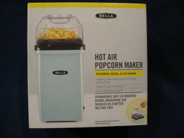 Bella Cucina Artful Food Popcorn Maker Air Popper Original Box Model #13469