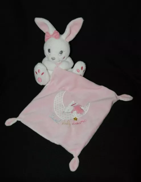 Doudou lapin SIMBA TOYS idem NICOTOY mouchoir rose lune Sweet baby dreams NEUF