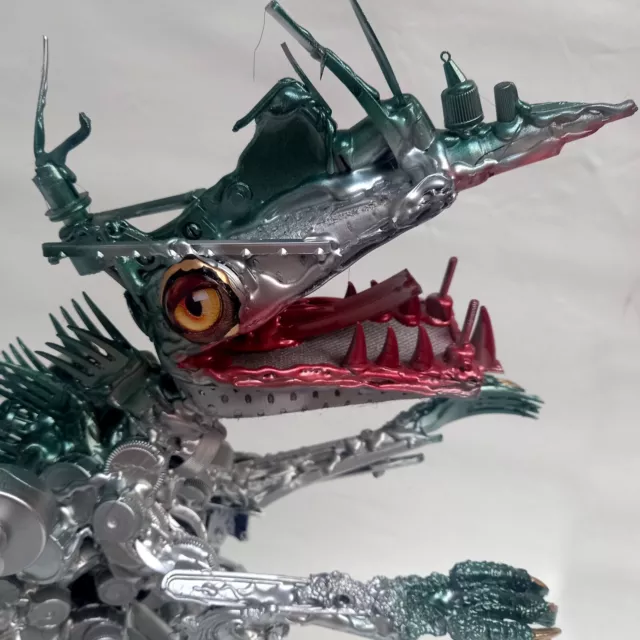 assemblage art original sculpture mixed media collage animal dinosaur dragon eco 2