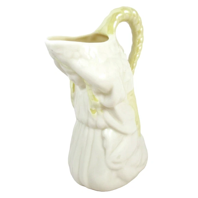 Belleek Girl Long Hair Braid Handle Demitasse Pitcher Creamer Green 6th Mark