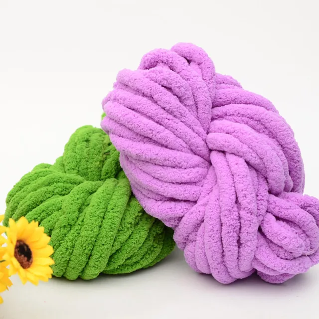 2.5cm Thick Chenille Chunky Yarn Super Bulky Knitting Throw Soft Blanket 250g AU 3