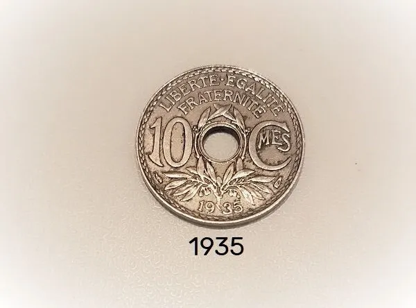Pièce de monnaie ancienne 10 cts 1935 en tres bon etat
