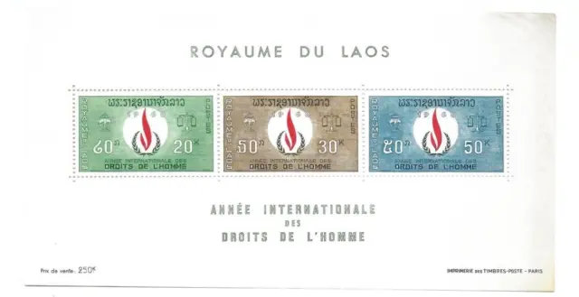 M4339 Laos International Year Of Human Rights Souvenir Sheet