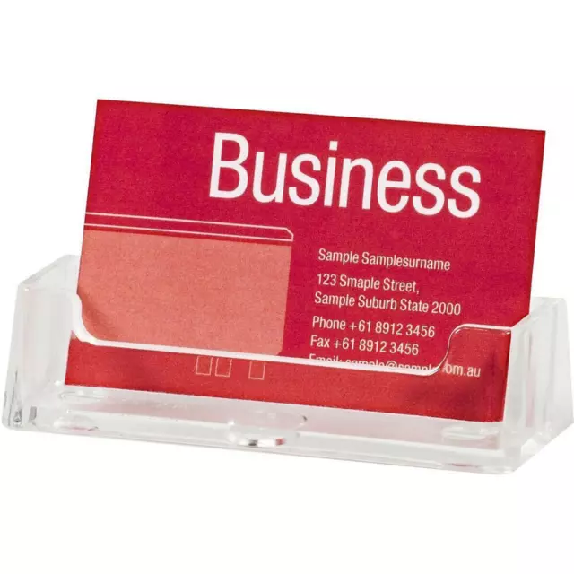 Esselte Landscape Business Card Holder Clear Moulded Strengths Durability