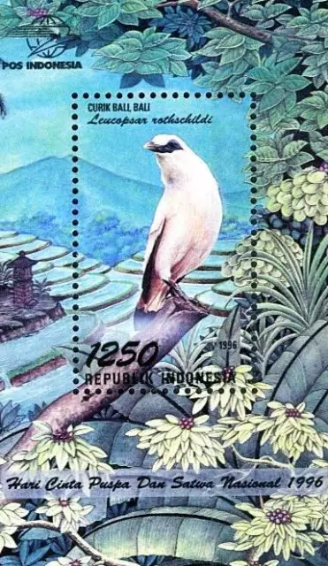 Indonesien 1996 Flora & Fauna x2 S/S SC# 1681-82 MNH Blumen, Vögel