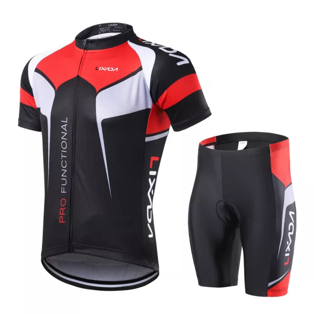 Männer Breathable schnell trocken bequeme kurze Hülse Jersey + gepolsterte Y5Q6