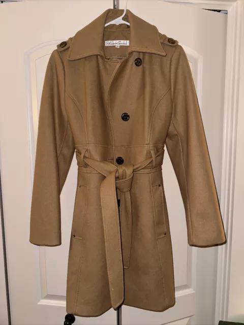 Kenneth Cole New York Wool Blend Belted Coat, Size 10