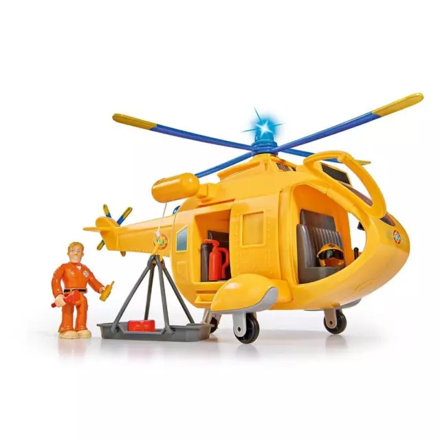 Simba Feuerwehrmann Sam Hubschrauber Wallaby 2 mit Spielfigur Figur Helikopter