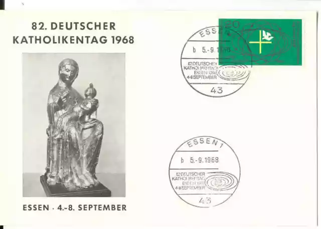 Sonderpostkarte Essen 82. Deutscher Katholikentag 1968 20Pf SPK SST