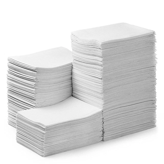 JMU White Dental Bibs 250Pcs, Disposable Patient Bibs 3 Ply Waterproof Tattoo B