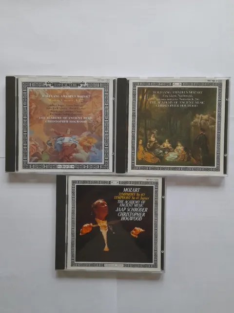 3 x Mozart cds: Mass in C, Symphonies 41 & 42 - Hogwood/AAM (L'Oiseau Lyre)