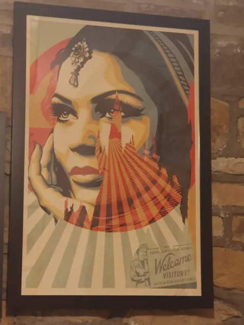 SHEPARD FAIREY 'TARGET EXCEPTIONS' Signed Print Framed Urban Street Art Graffiti