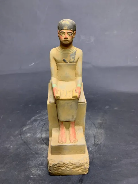 Rare Egyptian Statue of Seated god Imhotep from Ancient Egyptian Antiquities BC