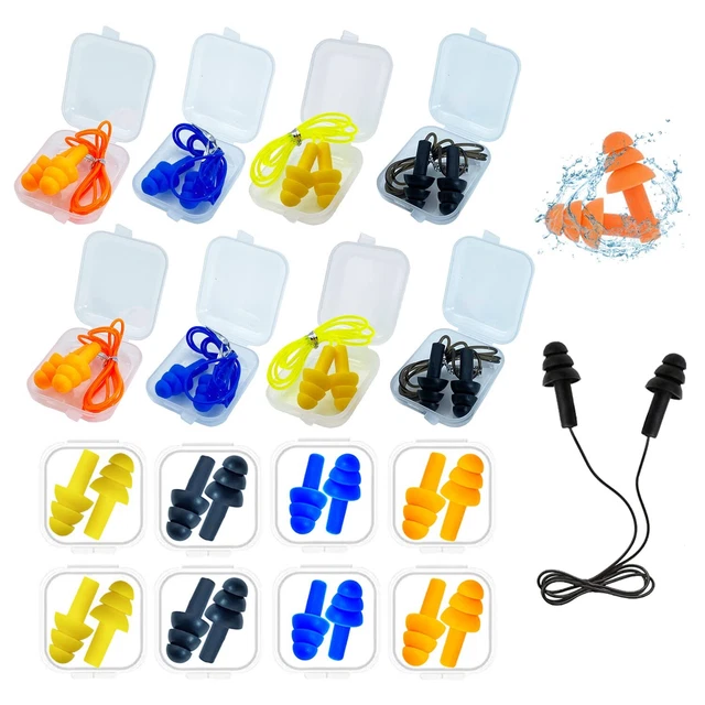 Ear Plugs for Sleeping,16 Pairs Noise Canceling Ear Plugs Soft Reusable Silic...