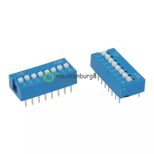 10PCS Slide Type Switch Module 2.54mm 8-Bit 8 Position Way DIP Pitch Blue