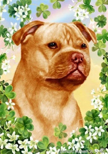 Clover House Flag - Orange Staffordshire Bull Terrier 31247