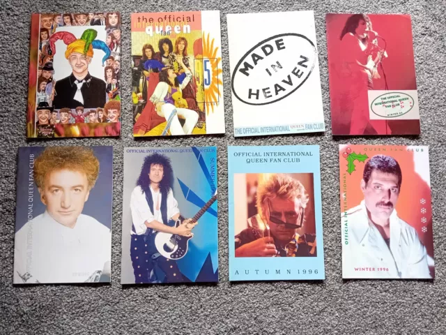 Queen Fanclub Magazines  1995 - 1996 - Eight Magazines