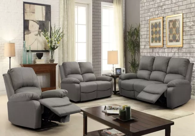 Fabric Recliner Sofa suite 3 Seater 2 Seater and Chair In Choice Of Colours