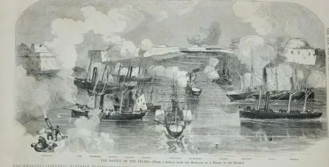 Harper's Weekly 10/8/1859   The Battle of Taku Forts    Second Opium War