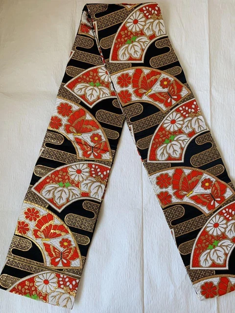 MARU OBI Japanese Kimono Shichi-go-san round obi for Antique Classic
