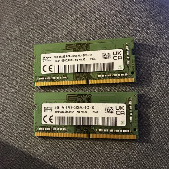 16GB (2 X 8GB) Sk Hynix DDR4 3200MHz PC4-25600 SODIMM Laptop