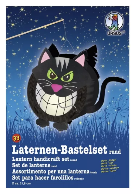 Bastelmappe Laternen-Bastelset Katze Laterne Basteln Bastel-Mappe-Set
