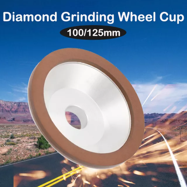 100, 125mm Diamond Grinding Wheel Cup 180# Cutter Grinder For Metal Carbide Tool