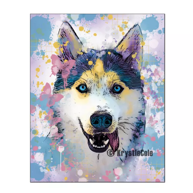 Husky Art Print on PAPER or CANVAS. Original Dog Artwork by Krystle Cole