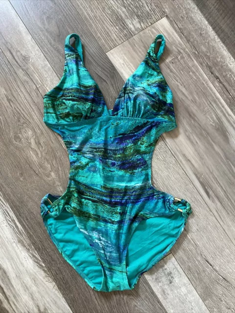 Jlo by Jennifer Lopez Green Cutout One Piece Bathing Suit NWOT