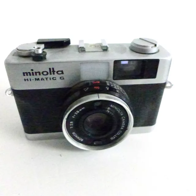 Sammlerauflösung- MINOLTA HI - MATIC G  Kamera  1:2,8  mm f = 38 Objektiv 3