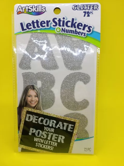 ArtSKills Letter Stickers, Gold Glitter, 72 CT