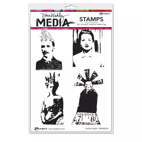 Dina Wakley Media Cling Stamps 6 inch X9 inch - Quirky People